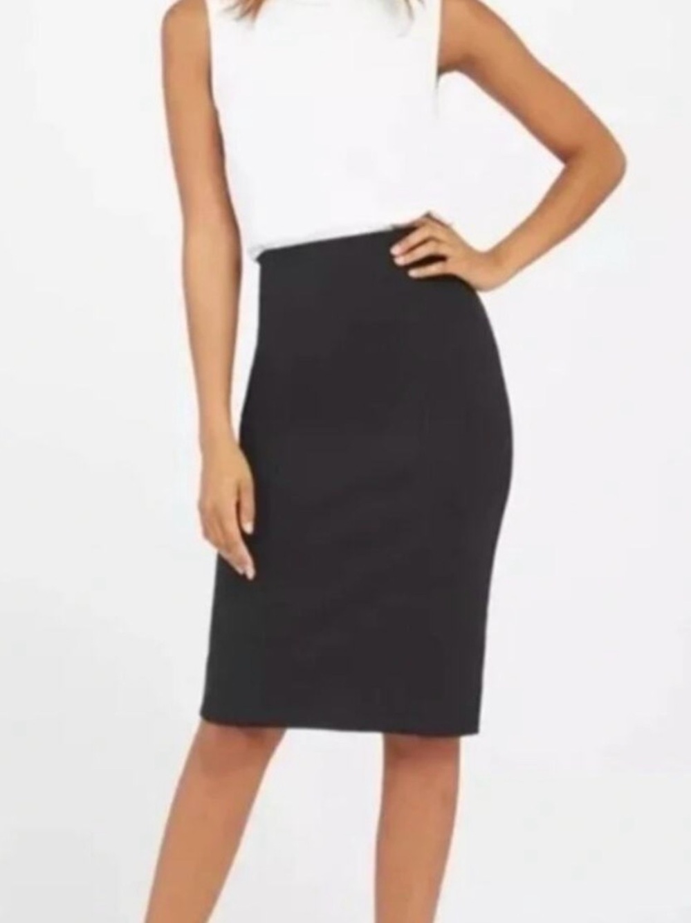 Spanx The Perfect Black Stretch Pencil Skirt Business Casual Workwear Women’s M